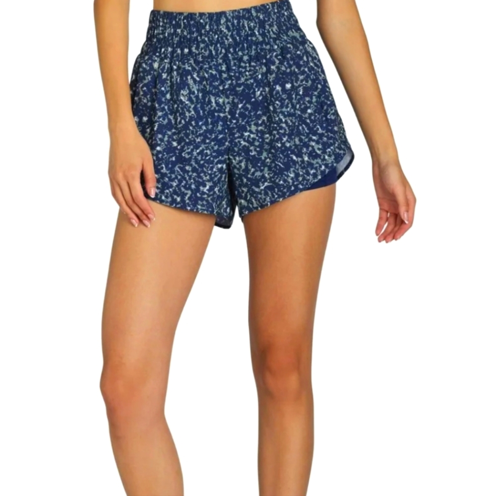 Avia XXL Women's Navy Blue Flyaway 2 Layer Patterned Shorts In EXCELLENT COND